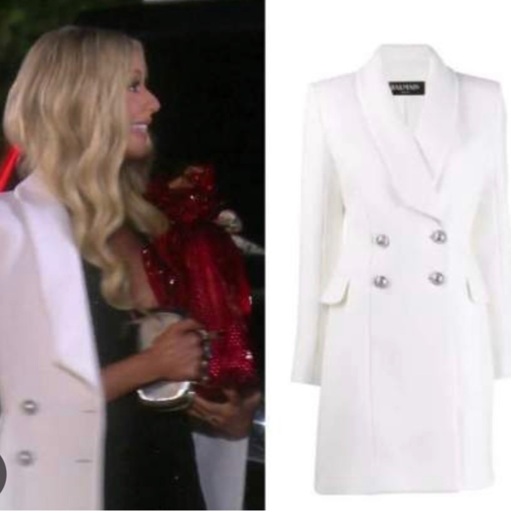 BALMAIN White Double-Breasted Wool Coat, size FR38 (US8) - Picture 12 of 12